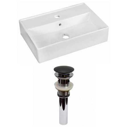 American Imaginations 19.75-in. W Above Counter White Vessel Set For 1 Hole Center Faucet AI-31205